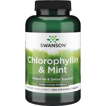 SWANSON Chlorophyllin & Mint 500 tabletek